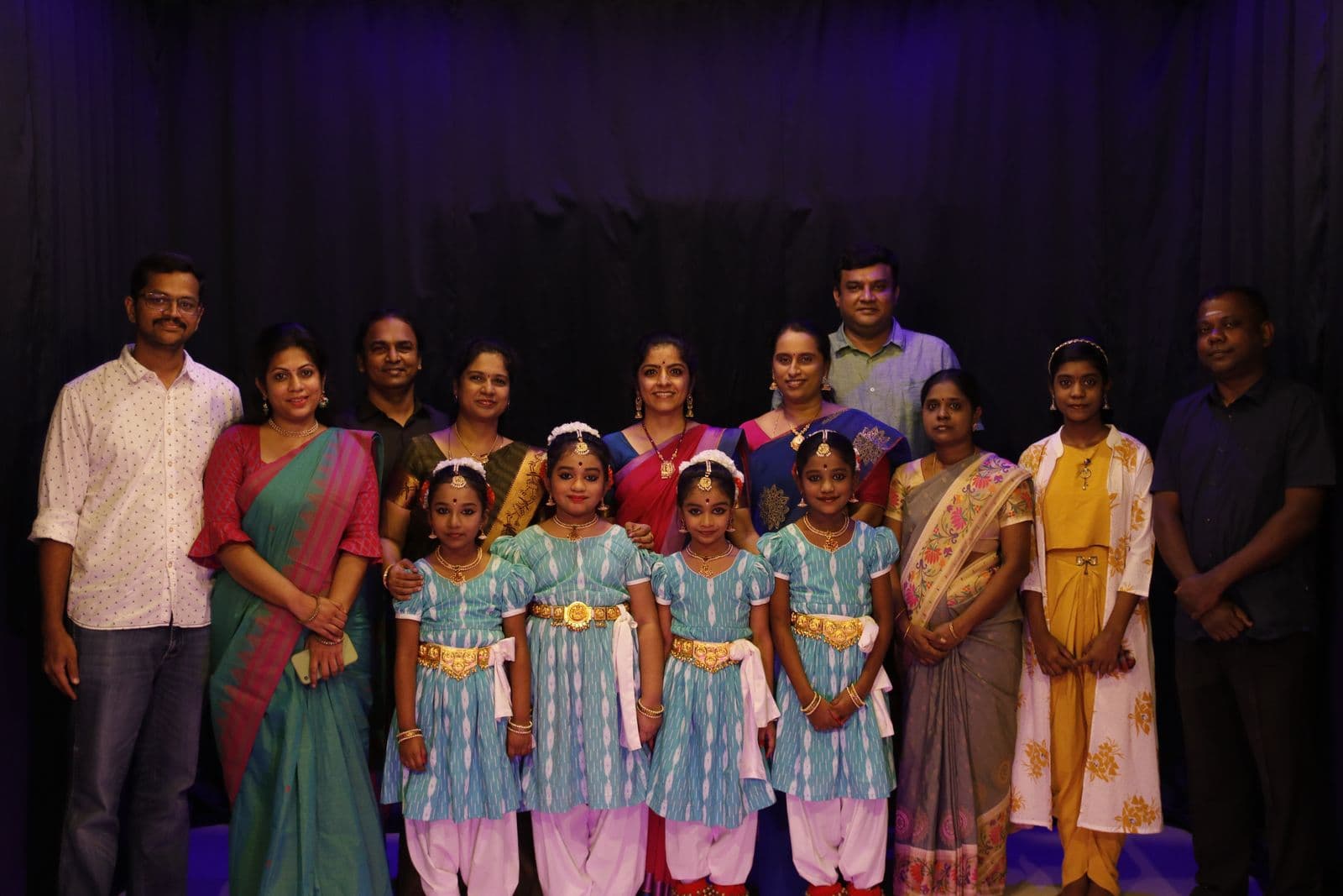 Young dancers with teachers and guests at Jeevan Utsav, 2022